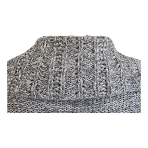 LIVE LOVE Women's S Sweater Alpaca Wool Blend Cable Knit Funnel Neck Beige 34" - Picture 6 of 8